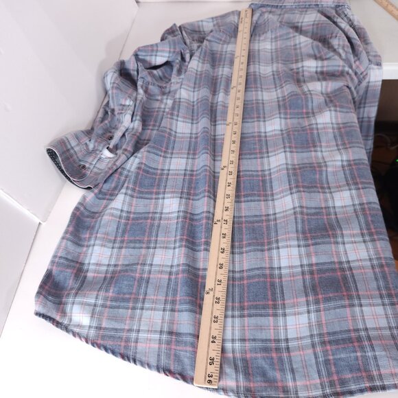 Flag & Anthem Westley Button Shirt Mens 4XLB Plaid Soft Blue Coral Vintage Fit - Picture 4 of 12